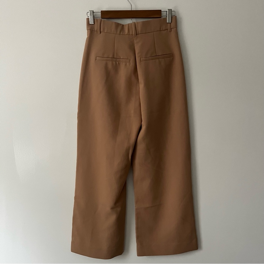 Abercrombie & Fitch Sloane Wide Leg Tailored Trouser Pants Tan 27 / 4 XS Inseam - Picture 5 of 11